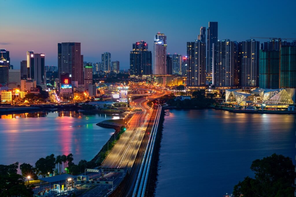Empty Singapore Malaysia Causeway
