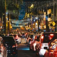 cars on road during night time