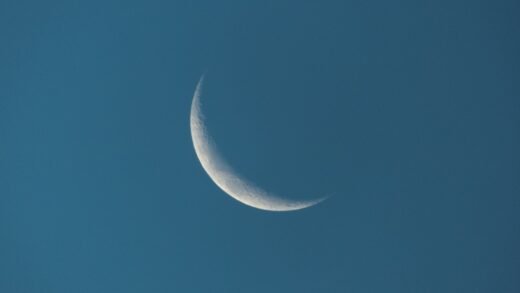 white crescent moon